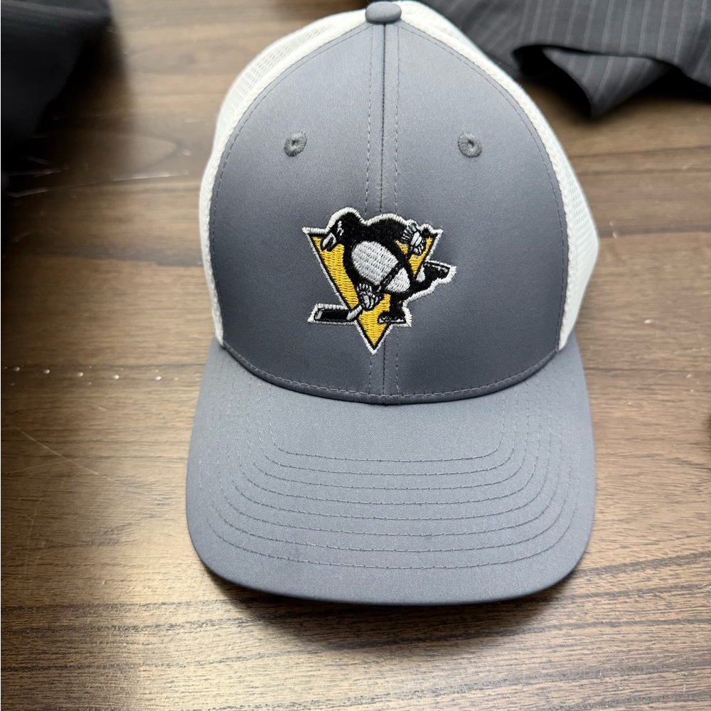 Gray and White Hockey Team Cap
